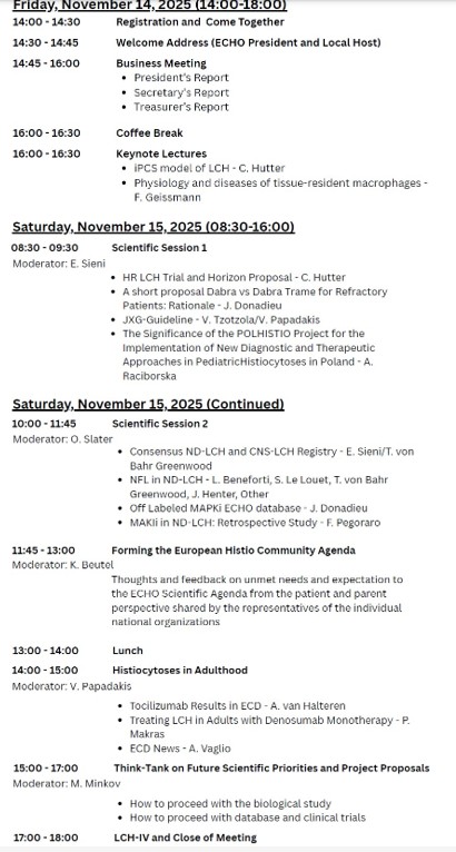 ECHO Florence 2025 Programme ECHO 2025